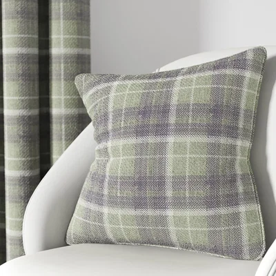 The Rug Seller Harriet Check Cushion by Helena Springfield in Grape Linen&nbsp;45x45cm
