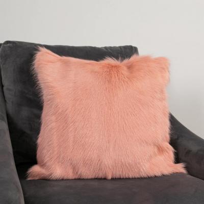 The Rug Seller Florie Plain Goatskin Cushion in Pink45x45cm