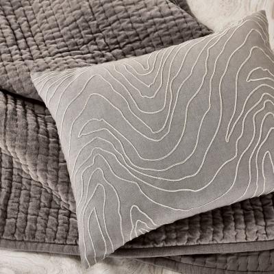 The Rug Seller Makrana Metallic String Cushion by Harlequin in Stone Grey