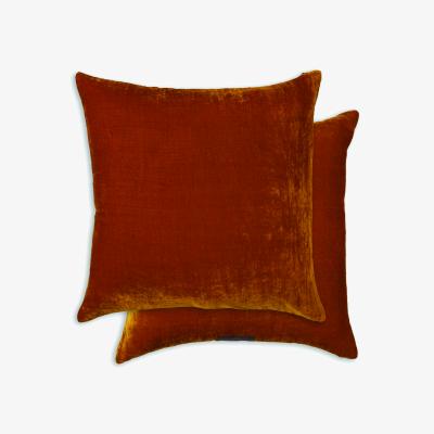 The Rug Seller Paddy Velvet Cushion by William Yeoward in Tobacco Brown&nbsp;50x50cm