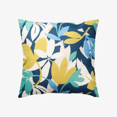 The Rug Seller Baja Leaf Indoor Outdoor Cushion By Scion in Forest Blue