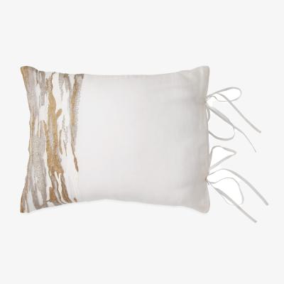 The Rug Seller Donna Karan Seduction Metallic Cushion in Ivory White&nbsp;40x50cm