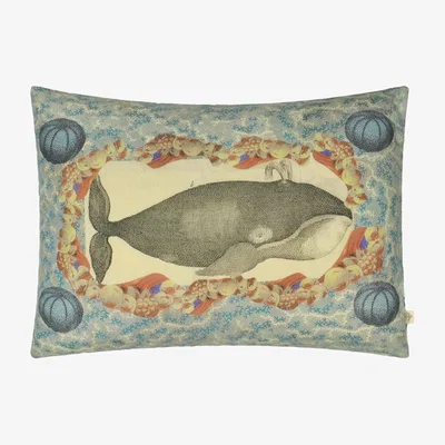 The Rug Seller Blue Coral Cushion in Delft by John Derian Multi