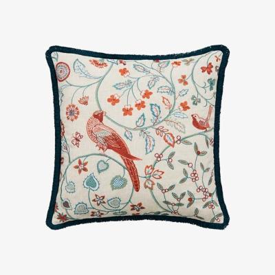 The Rug Seller Sunflower Cushion in Saffron and Teal Green by Morris & Co