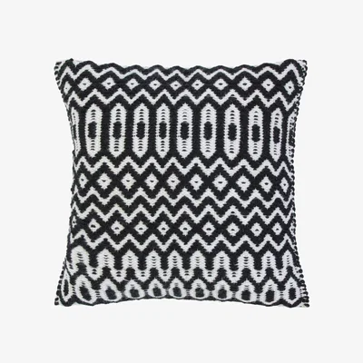 The Rug Seller Halsey Geometric Indoor Outdoor Cushion in Black&nbsp;45x45cm