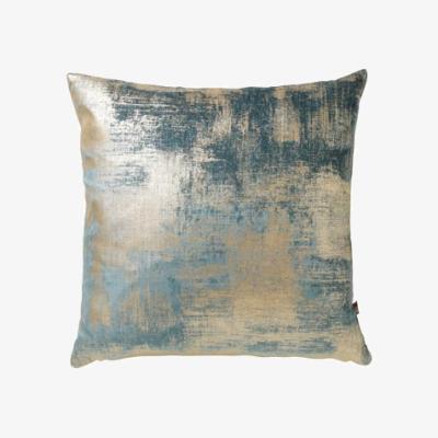 The Rug Seller Juno Abstract Metallic Cushion in Sky blue