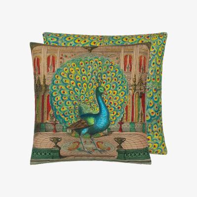 The Rug Seller Peacock Emerald Cushion in Emerald Green by John Derian50x50cm