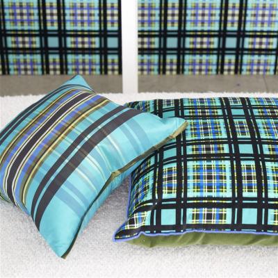 The Rug Seller Chennai Tartan Silk Cushion By Designers Guild in Azure Turquoise