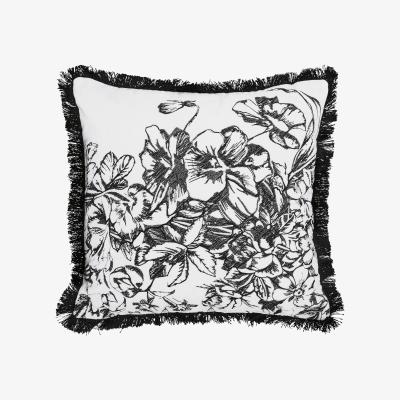 The Rug Seller Elegance Floral Cushion by Ted Baker in Black45x45cm
