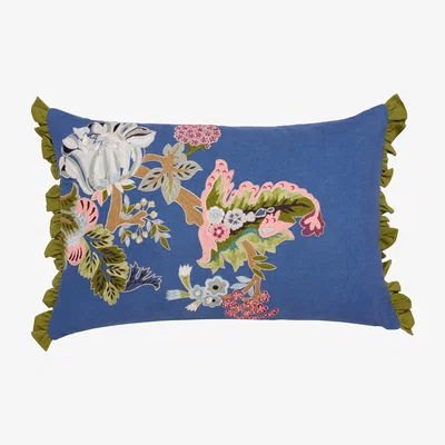 The Rug Seller Fusang Tree Floral Cushion by Sanderson in Peacock Blue&nbsp;60x40cm