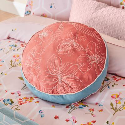 The Rug Seller Peppermint Floral Round Cushion by Ted Baker in Soft Pink