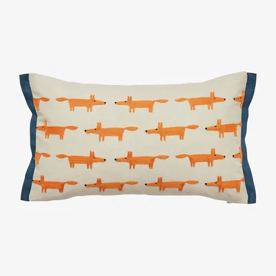 The Rug Seller Mr Fox Brushed Cotton Cushion By Scion in Orange