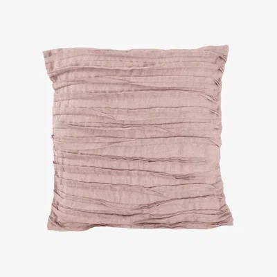 The Rug Seller Lazy Linen Plain Ruffle Cushion in Mellow Pink&nbsp;40x40cm