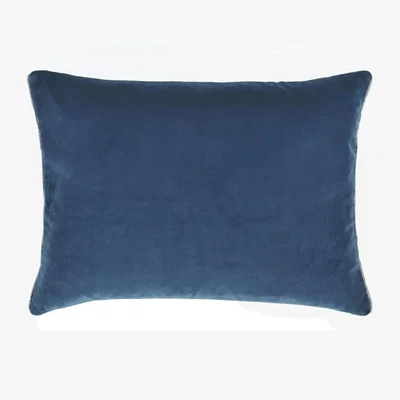 The Rug Seller Designers Guild Cassia Plain Cushion in Prussian & Granite Blue
