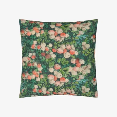 The Rug Seller Love Forest Floral Cushion in Forest by John Derian Multi