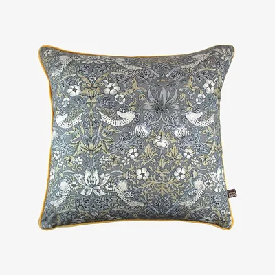 The Rug Seller Vivaldi Williams Morris Print Cushion in Grey Gold