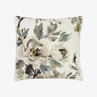 The Rug Seller Shanghai Garden Floral Ecru Linen Cushion&nbsp;60x60cm