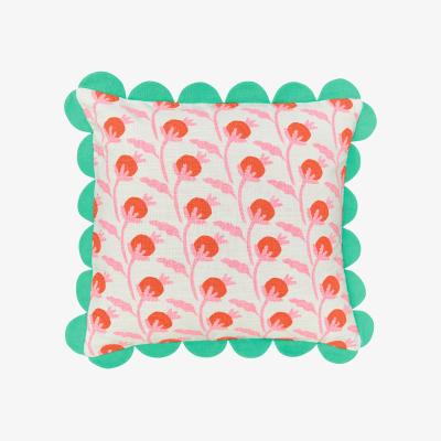 The Rug Seller Daylesford Check Floral Cushion by Joules in Multi&nbsp;45x45cm