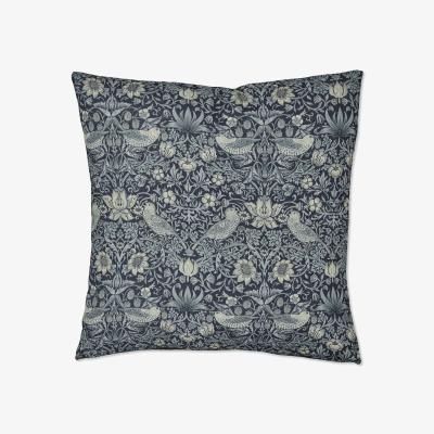 The Rug Seller Strawberry Thief Indoor Outdoor Cushion 627728 by Morris & Co in Inky Fingers