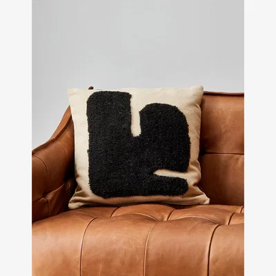 Rose & Grey Ferm Living Lay Brown & Sand Textured Square Cushion