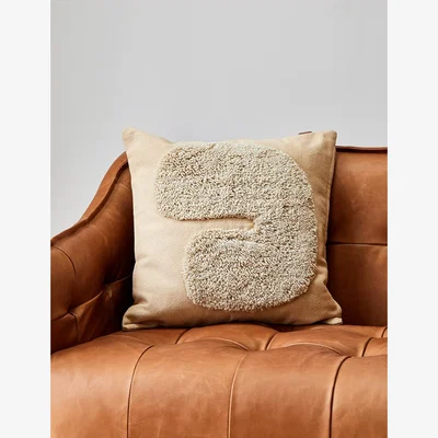 Rose & Grey Ferm Living Lay Cream & Sand Textured Square Cushion
