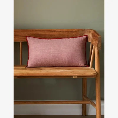 Rose & Grey HKliving Pink Cushion with Red Trim