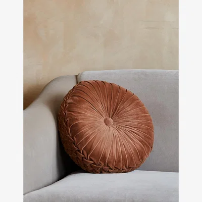 Rose & Grey Bella Velvet Cushion - Peach