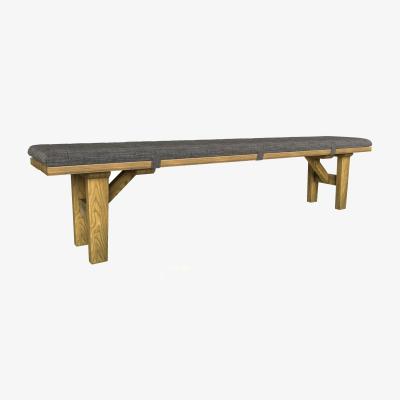 Sofa.com Kingsley Large Bench Dining Cushion in Liquorice Baylee Multi-Tone Viscose Linen