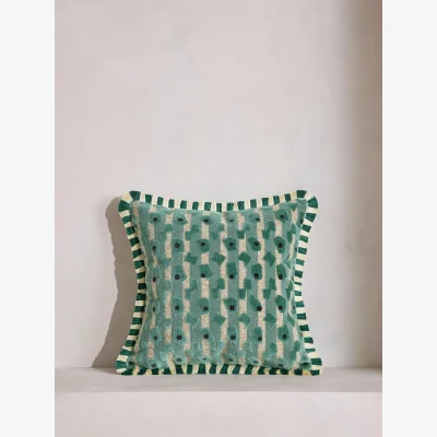 Soho Home Jeremiah Square Cushion, Aqua