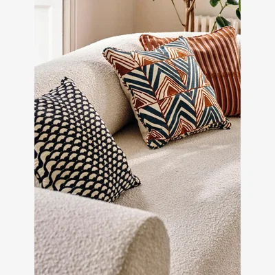 Soho Home Pierre Frey Tchad Cushion, Orange and Blue