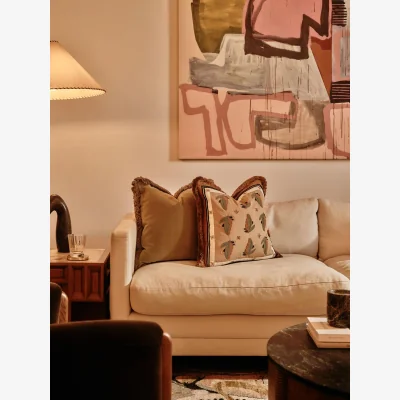 Soho Home Arthur Square Cushion, Ochre