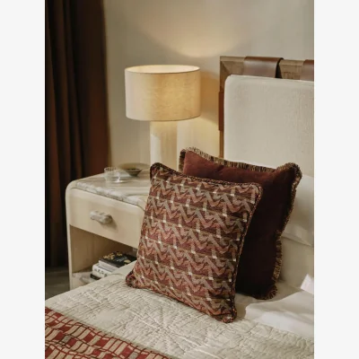 Soho Home Fulton Square Cushion, Bordeaux
