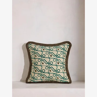 Soho Home Tilney Square Cushion, Green