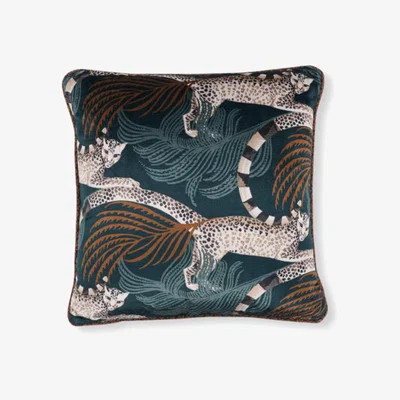 Tobias Oliver ROMO | Temperley London | Delilah Velvet 50cm Cushion | Tuscan Teal