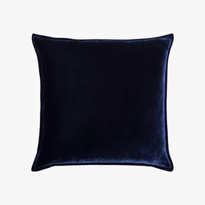 Tobias Oliver de Le Cuona | Silk Velvet And Linen Flange Cushion Navy
