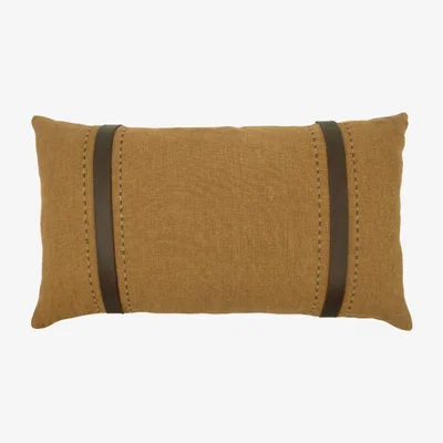 Tobias Oliver de Le Cuona | Bracken Cushion With Leather Straps Clay