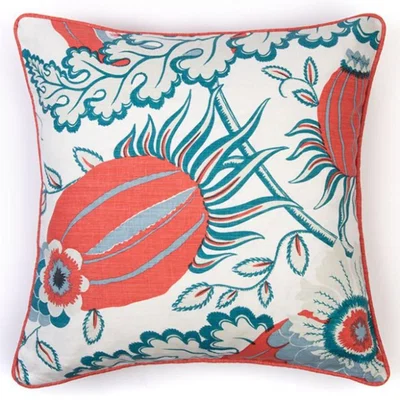 Tobias Oliver Christopher Farr Cloth | Carnival Cushion | Coral