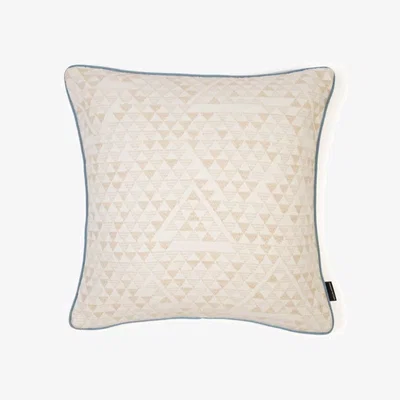 Tobias Oliver Christopher Farr Cloth | Camino Real Cushion | Natural With Vertelli Blue Piping