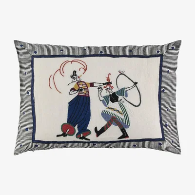 Tobias Oliver William Yeoward | Circus Day - Indigo Cushion