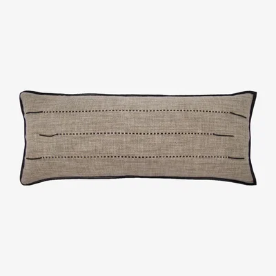Tobias Oliver de Le Cuona | Hoxton Sofa Cushion With Leather Detail Rye