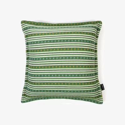 Tobias Oliver Christopher Farr Cloth | Criss Cross Cushion | Green
