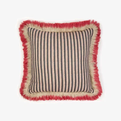 Tobias Oliver Christopher Farr Cloth | Peace & Love Cushion | Terracotta with Ombre Fringe