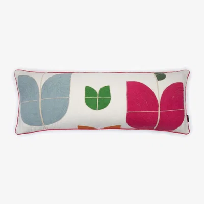 Tobias Oliver Christopher Farr Cloth | Happy Flowers Bolster Cushion | Hot Pink