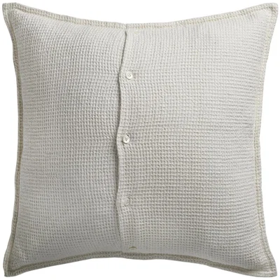 Tobias Oliver de Le Cuona | Linen Waffle Cushion With Buttons Cream §