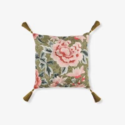 Tobias Oliver ROMO | Temperley London | Lavinia 50cm Cushion | Somerset Green