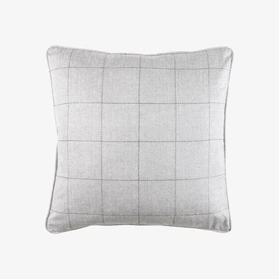 Tobias Oliver Zinc Romo I Kilgour Check Cushion | Silver Grey 50x50cm