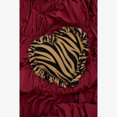 Urban Outfitters Tiger Heart Ruffle Cushion - Brown 40cm x 40cm at Urban Outfitters