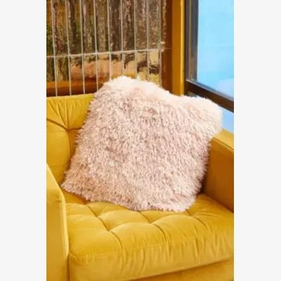 Urban Outfitters Pink Faux Fur Cushion - Pink ALL at Urban Outfitters