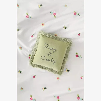 Urban Outfitters C*nty Mini Velvet Cushion - Light Green ALL at Urban Outfitters