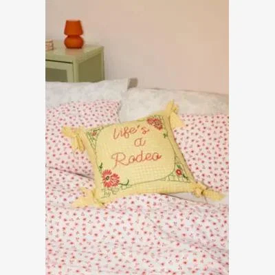 Urban Outfitters Life's A Rodeo Cushion - Sun Yellow 47.5cm x 47.5cm at Urban Outfitters